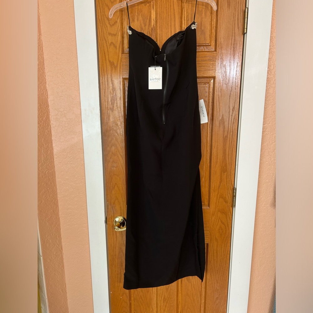 Bardot Black Strapless Dress with Silver Accents - Picture 7 of 10